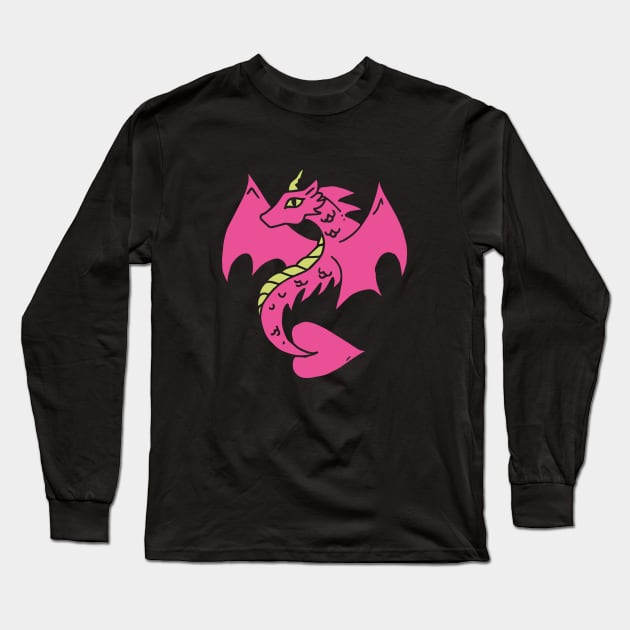 Pink Dragon Long Sleeve T-Shirt by bubbsnugg